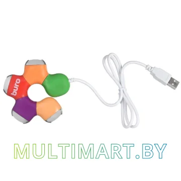 USB-хаб Buro BU-HUB4-0.5-U2.0-Flower